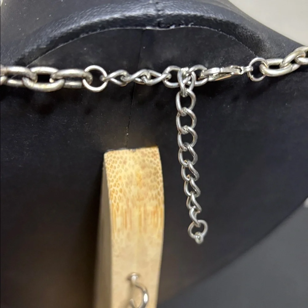 Silver Brutalist Rhinestone Collar Statement Necklace